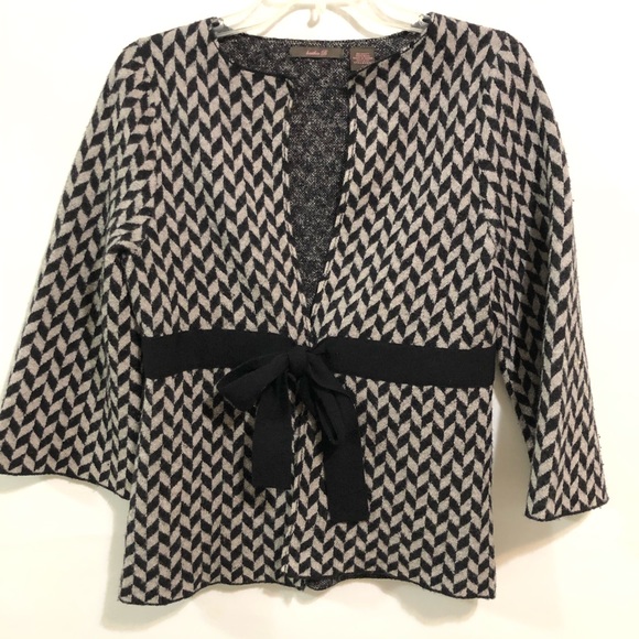 Heather B sweater jacket/ cardigan EUC black & Gray sz S - Picture 1 of 11